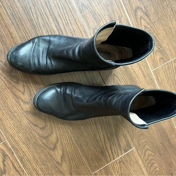 Stuart weitzman sadie Leather Moto booties round toe - Picture 5 of 7